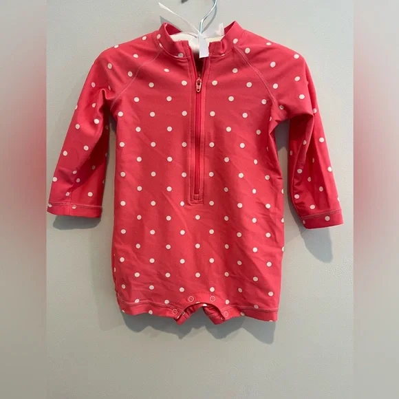 Primary Pink and White Bathing Suit - Picture 1 of 3